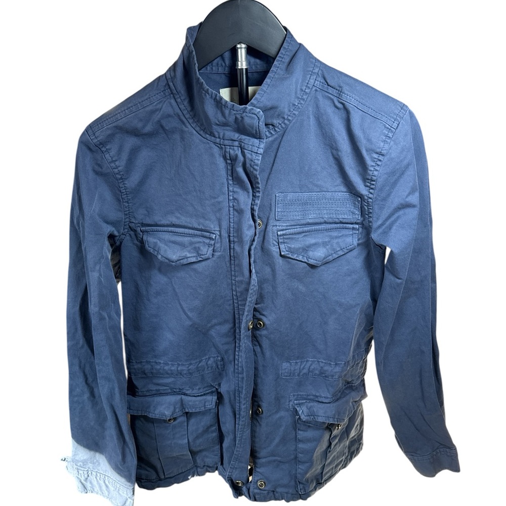 hinge Blue Utility Field Jacket with Stand Collar